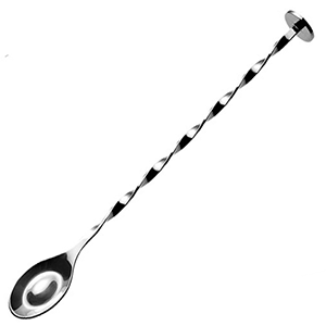 Ложка барменская; сталь нержавеющая; длина=27 см.; серебристый