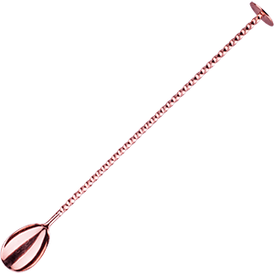 Ложка барменская с мадлером «Проотель»; сталь нержавеющая,медь; L=25см