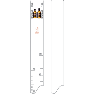 Линейка «Драмбуи 0.7,объем: 1 литр»; высота=28, ширина=2 см.; белый