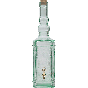 Лимонадник (банка-емкость с краном) с пробкой «Бутылка»; стекло; 3.4л; H=47см;расстояние от нижней части краника до основания вертикально: 6 см.