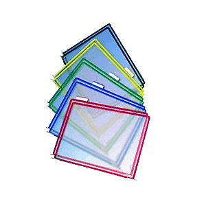Набор из 10 кармашков для меню для артикул19044; пластик; высота=5, длина=34, ширина=24 см.; разноцветные