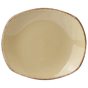 Тарелка мелкая овальная «Террамеса олива»; материал: фарфор; высота=2, длина=15, ширина=13 см.; оливковый