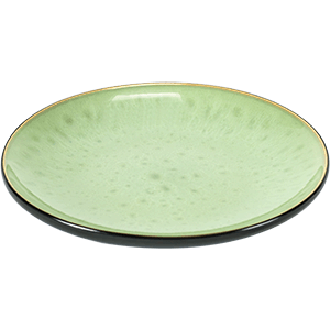 Тарелка «Пьюр»; керамика; D=16,H=2см; черный,зеленый 