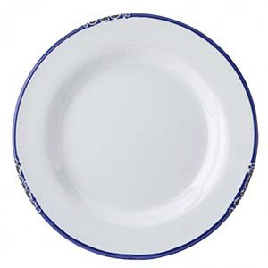 Тарелка мелкая «Эйвбери блю»; керамика; D=20см; белый, синий