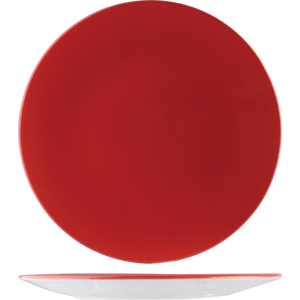 Тарелка «Фиренза ред»; материал: фарфор; диаметр=203, высота=23 мм; красный, белый