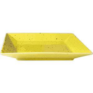 Тарелка квадратная «Буфет»; фарфор; ,L=15,B=15см;  желтая