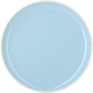 Тарелка «Колор лаб»; фарфор; D=200,H=25мм; голубой,белый
