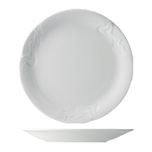 Тарелка мелкая «Мелодия»; материал: фарфор; диаметр=19, высота=2 см.; белый
