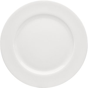 Тарелка мелкая с широким бортом; фарфор; D=19см; белый