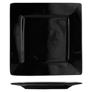 Тарелка квадратная «Кунстверк»; материал: фарфор; высота=1.1, длина=18, ширина=18 см.; цвет: черный