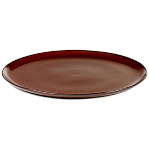 Тарелка мелкая; керамика; D=22см; коричневый 