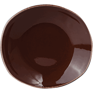 Тарелка глубокая овальная «Террамеса мокка»; материал: фарфор; высота=40, длина=210, ширина=195 мм; темно-коричневая