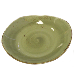 Тарелка глубокая «Крафт»; материал: фарфор; высота=5.5, длина=25.5, ширина=23.5 см.; зеленый