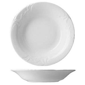 Тарелка глубокая «Мелодия»; материал: фарфор; 650 мл; диаметр=22, высота=3.3 см.; белый