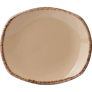 Тарелка мелкая овальная «Террамеса вит»; материал: фарфор; высота=25, длина=260, ширина=230 мм; бежевая