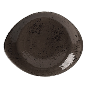 Тарелка мелкая «Крафт»; материал: фарфор; высота=0.2, длина=25.5, ширина=20.5 см.; серый