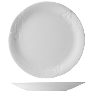Тарелка мелкая «Мелодия»; материал: фарфор; диаметр=27, высота=2.5 см.; белый
