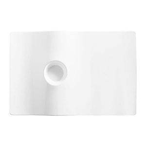 Тарелка «Рандом»; материал: фарфор; высота=2.4, длина=33, ширина=22 см.; белый