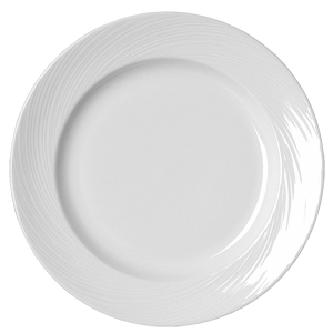 Тарелка мелкая «Спайро»; материал: фарфор; диаметр=32 см.; белый