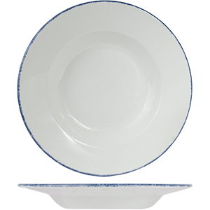 Тарелка для пасты «Блю дэппл»; материал: фарфор; диаметр=27 см.; белый, синий