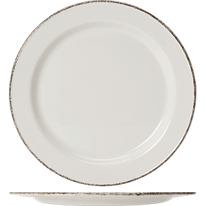 Тарелка мелкая «Браун дэппл»; фарфор; D=25см; белый, коричневый 