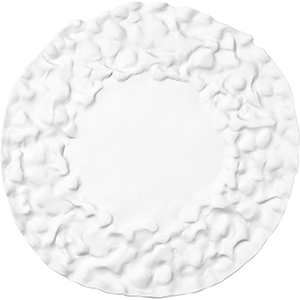 Тарелка мелкая;  ручная работа; фарфор; D=29см; белый