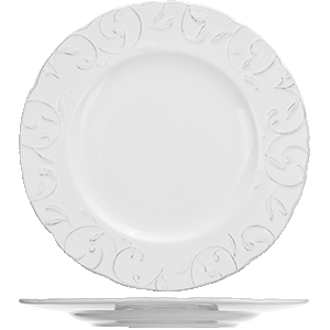 Тарелка  мелкая «Фестон»; керамика; D=28см; белый