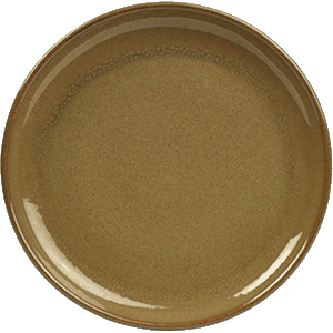 Тарелка мелкая «Терра Браун»; керамика; D=24см; коричневый ,зеленый 