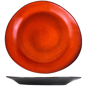Тарелка «Млечный путь оранжевый»; фарфор; ,H=3,L=32,B=29см; оранжевый ,черный
