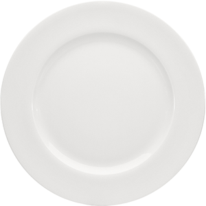 Тарелка мелкая с широким бортом; фарфор; D=26см; белый
