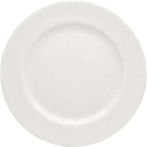Тарелка мелкая с широким бортом; фарфор; D=32см; белый