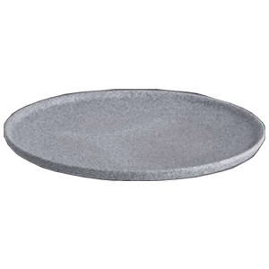 Тарелка «Гранит»;  фарфор;  D=26см;  серый, матовый
