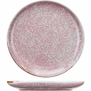 Тарелка с бортом «Пион»; фарфор; D=280,H=35мм;  розовый 