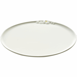 Тарелка с золотой точкой «Боксис»;  фарфор;  D=25,8см;  белый