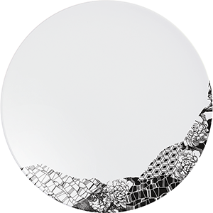 Тарелка мелкая «Фрагмент Ардуаз»;  фарфор;  D=28,5см;  белый,серый