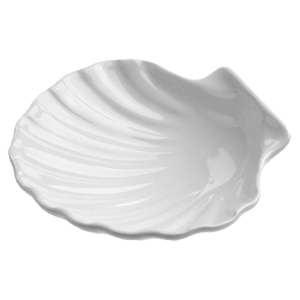 Блюдо-ракушка; материал: фарфор; 20 мл; диаметр=13, высота=4 см.; белый