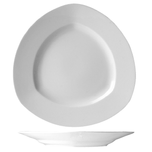 Блюдо треугольное «Рита»; материал: фарфор; диаметр=32, высота=4, длина=31, ширина=31 см.; белый