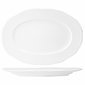 Блюдо овальное «Афродита»; материал: фарфор; высота=1.5, длина=24, ширина=15 см.; белый