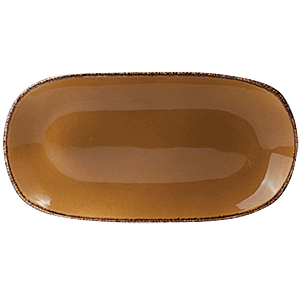 Блюдо овальное «Террамеса мастед»; материал: фарфор; высота=20, длина=255, ширина=130 мм; светло-коричневая