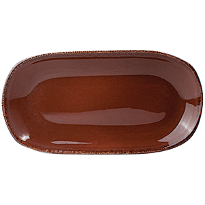 Блюдо овальное «Террамеса мокка»; материал: фарфор; высота=20, длина=255, ширина=130 мм; темно-коричневая