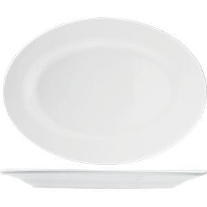 Блюдо овальное «Кунстверк»; материал: фарфор; высота=2.8, длина=35, ширина=27 см.; белый