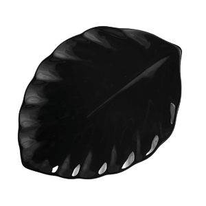 Блюдо-лист «Кунстверк»; материал: фарфор; диаметр=14.5, высота=1.9, длина=15, ширина=11 см.; цвет: черный
