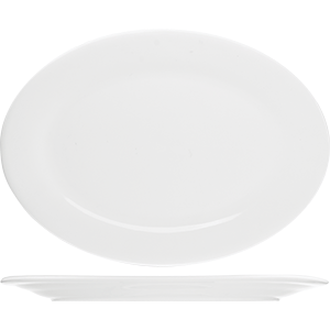 Блюдо овальное «Коллаж»; материал: фарфор; длина=35, ширина=27 см.; белый
