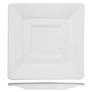 Блюдце квадратное «Кунстверк»; материал: фарфор; длина=9.5, ширина=9.5 см.; белый