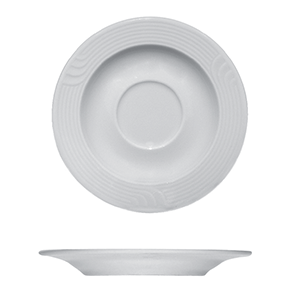 Блюдце «Карат»; материал: фарфор; диаметр=12.5, высота=1.5 см.; белый