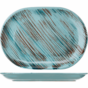 Блюдо овальное «Скандинавия»; керамика; ,H=25,L=310,B=220мм; голубой