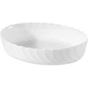 Блюдо овальное «Смарт Кюзин» жаропрочн. 250°С; стекло; ,L=22,B=16см; белый