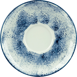 Блюдце с декором «Аида»; фарфор; D=14,5см; белый,синий