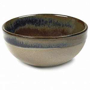 Салатник «Серфис»; керамика; D=9,H=4см; серый, коричневый 