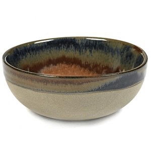 Салатник «Серфис»; керамика; D=11,H=4.5см; серый, коричневый